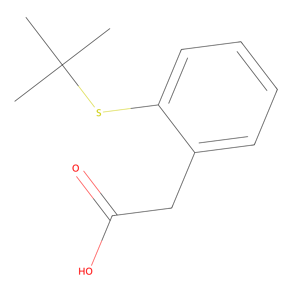 [2-(Tert-butylsulfanyl)phenyl]acetic acid molecular structure, CAS 503424-27-9
