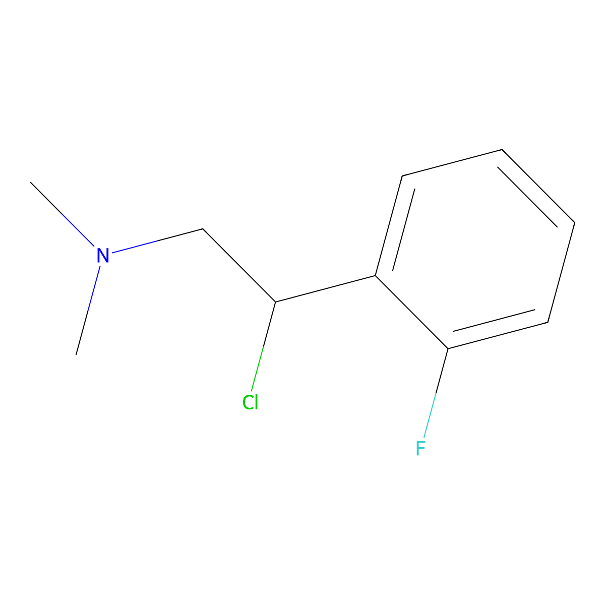 2-chloro-2-(2-fluorophenyl)-N,N-dimethylethanamine molecular structure, CAS 503424-59-7