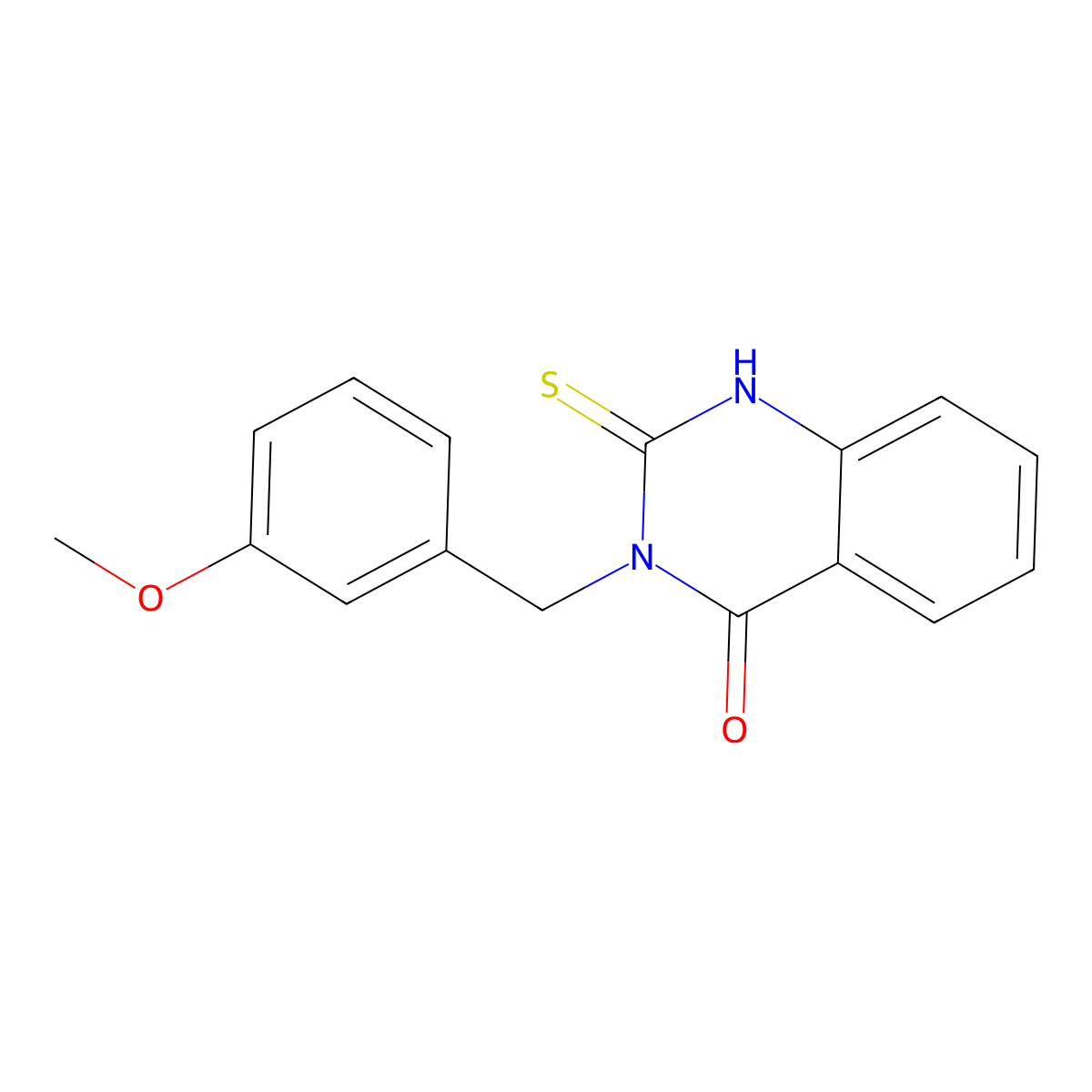 3-(3-methoxybenzyl)-2-thioxo-2,3-dihydroquinazolin-4(1H)-one molecular structure, CAS 503425-25-0