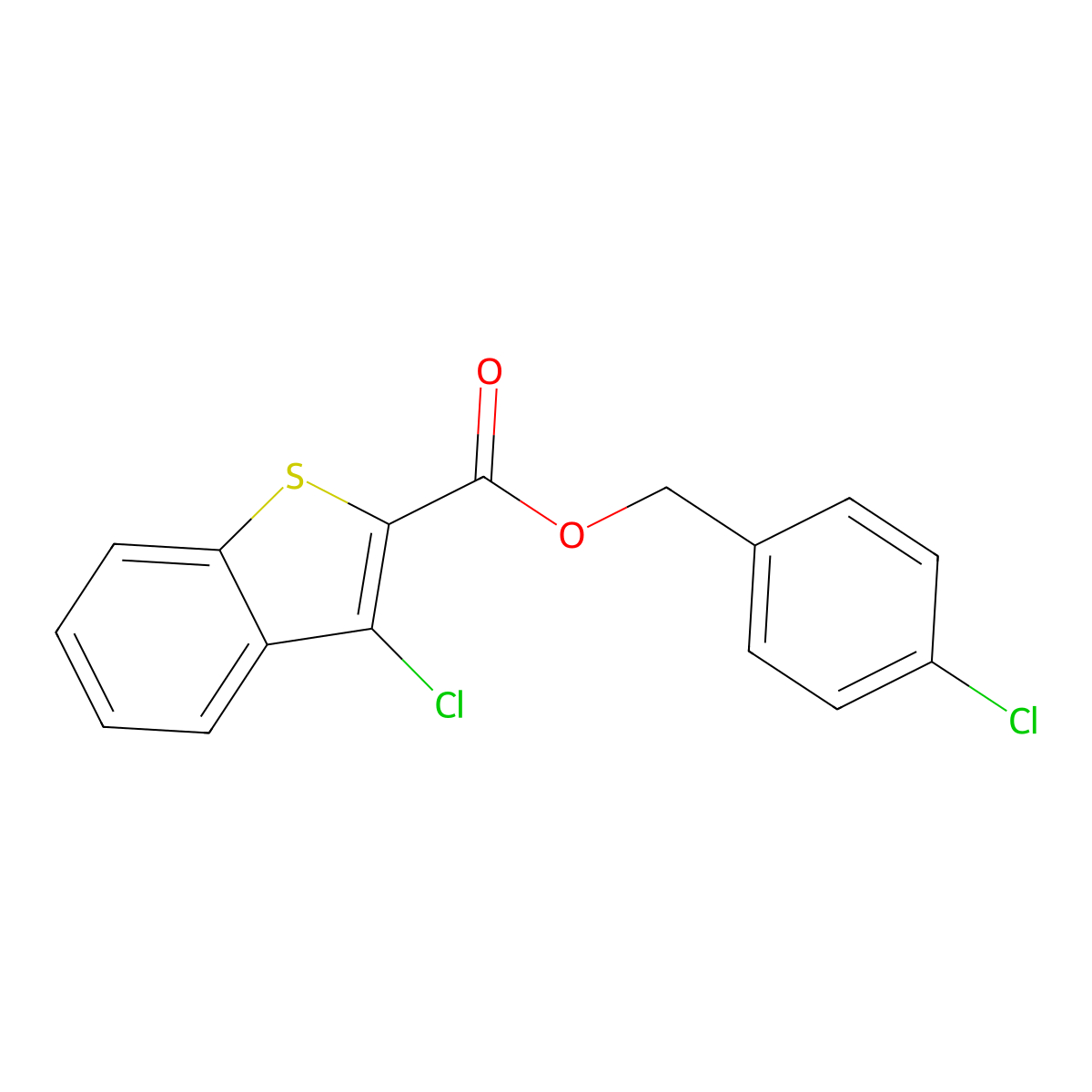 4-Chlorobenzyl 3-chloro-1-benzothiophene-2-carboxylate molecular structure, CAS 503425-46-5