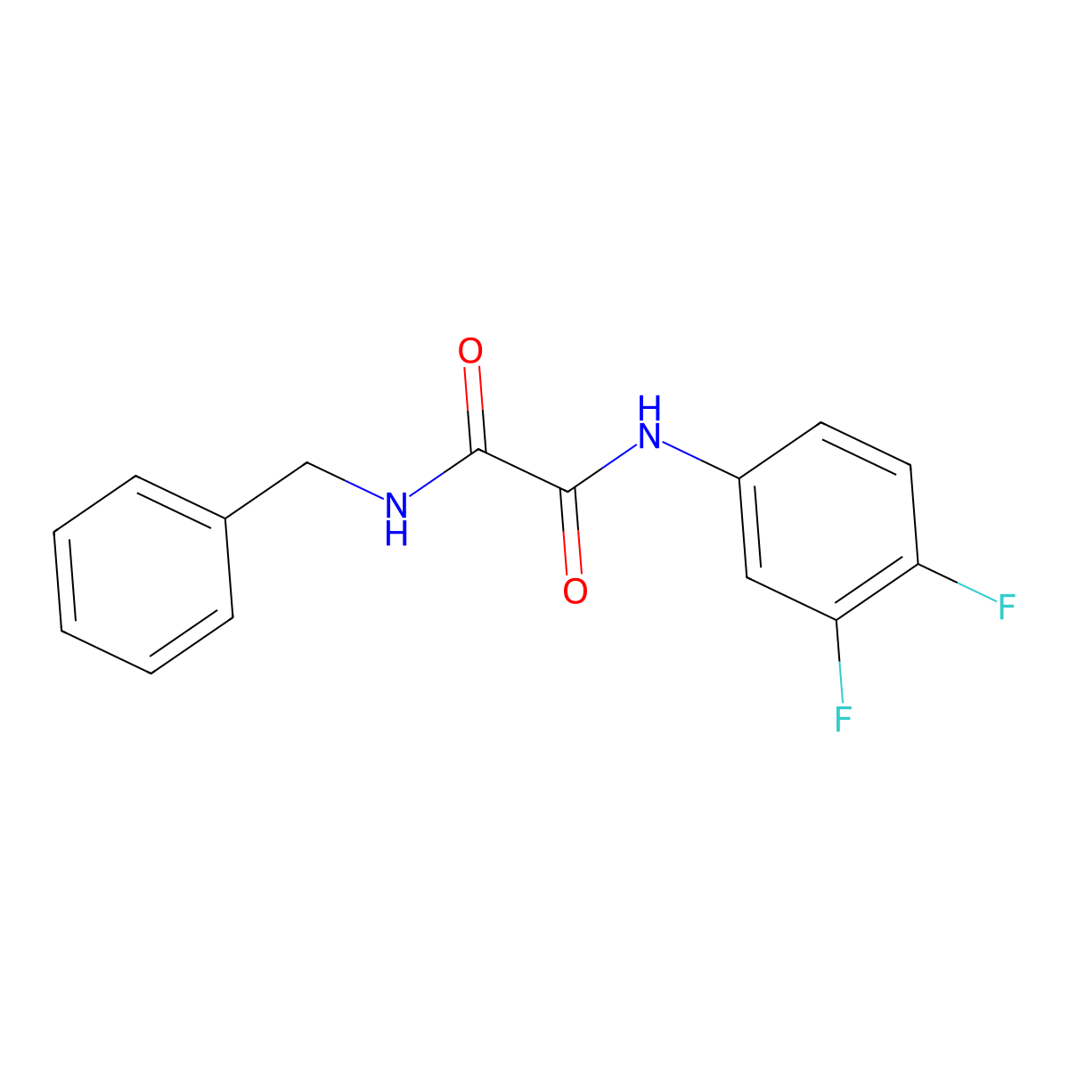 N-benzyl-N'-(3,4-difluorophenyl)oxamide molecular structure, CAS 503425-62-5