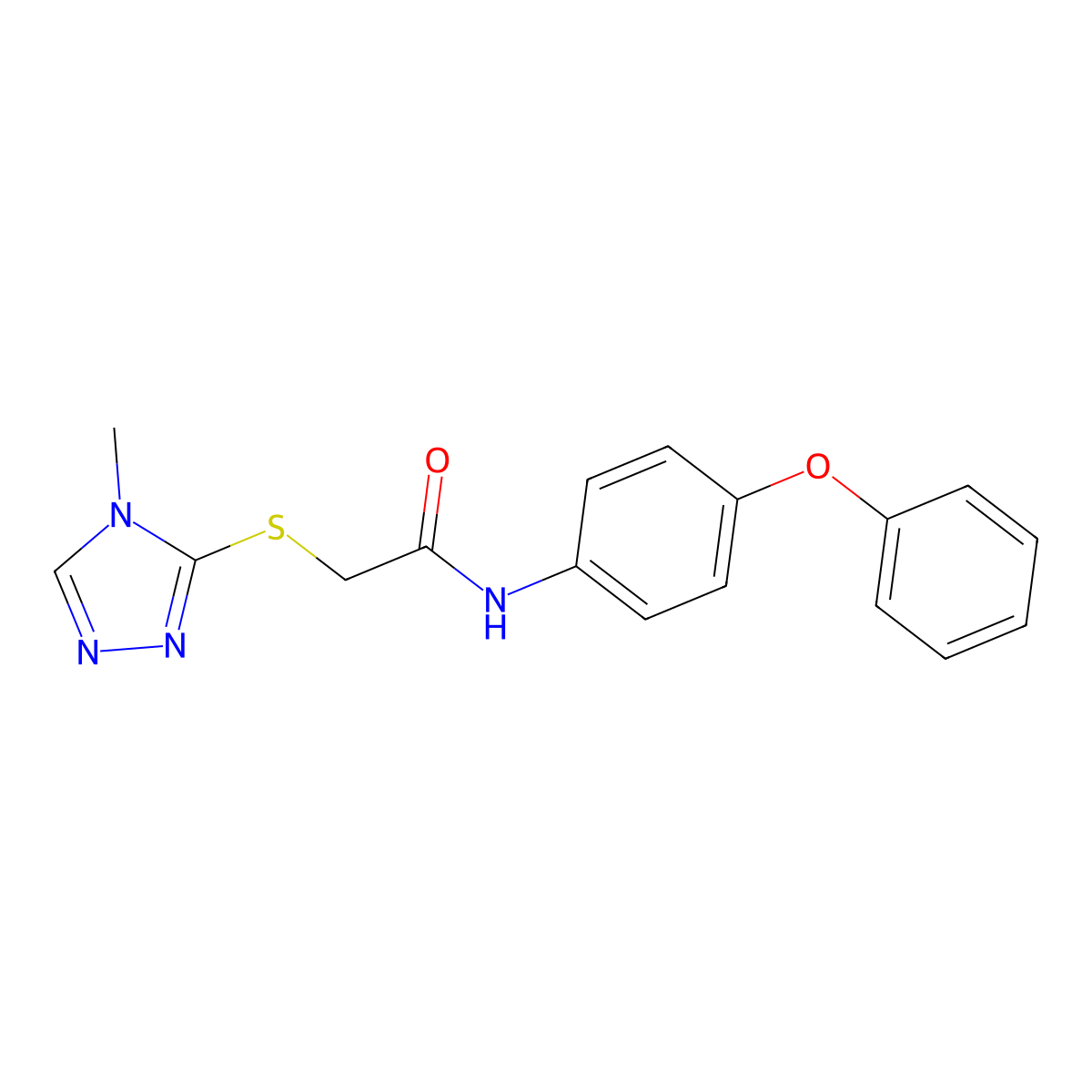 2-[(4-methyl-4H-1,2,4-triazol-3-yl)sulfanyl]-N-(4-phenoxyphenyl)acetamide molecular structure, CAS 503425-64-7
