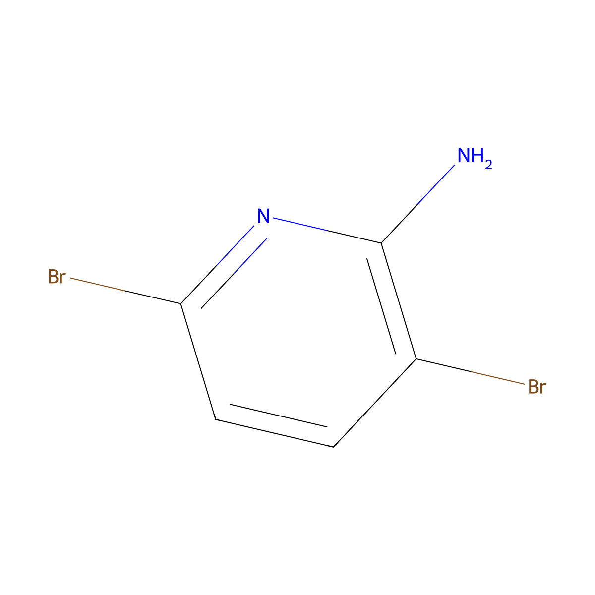 2-Amino-3,6-dibromopyridine molecular structure, CAS 503425-86-3