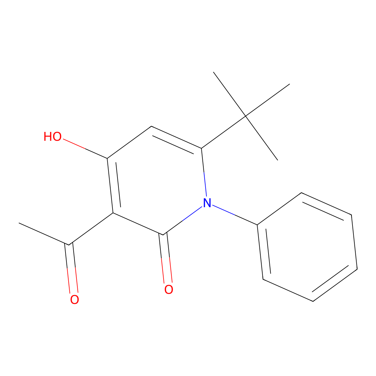 3-acetyl-6-tert-butyl-4-hydroxy-1-phenyl-2(1H)-pyridinone molecular structure, CAS 503426-27-5