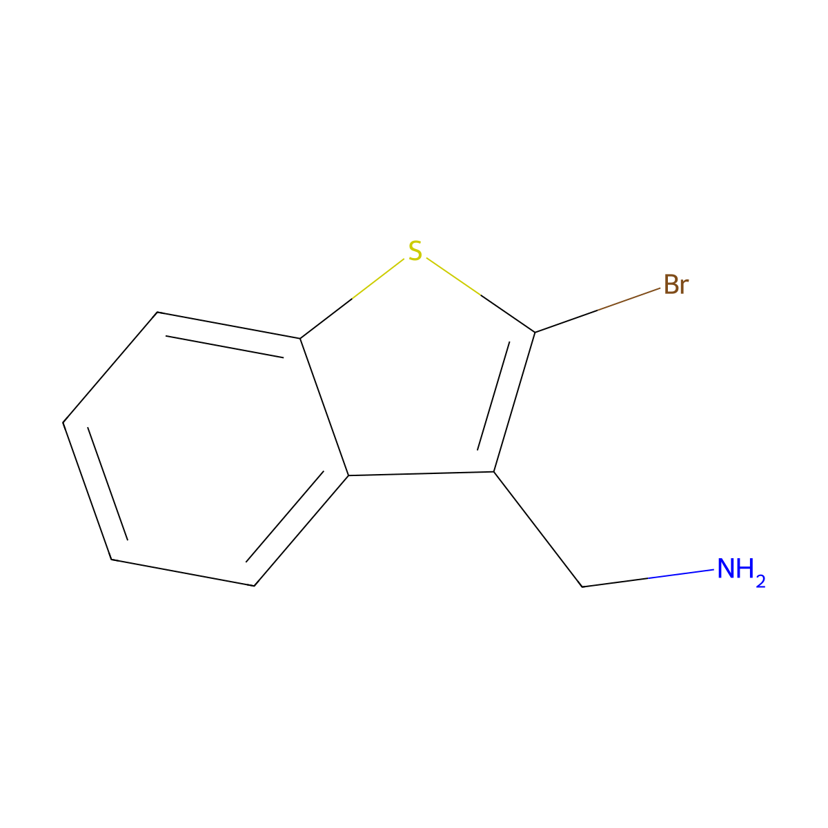 (2-Bromo-1-benzothiophen-3-yl)methanamine molecular structure, CAS 503426-81-1