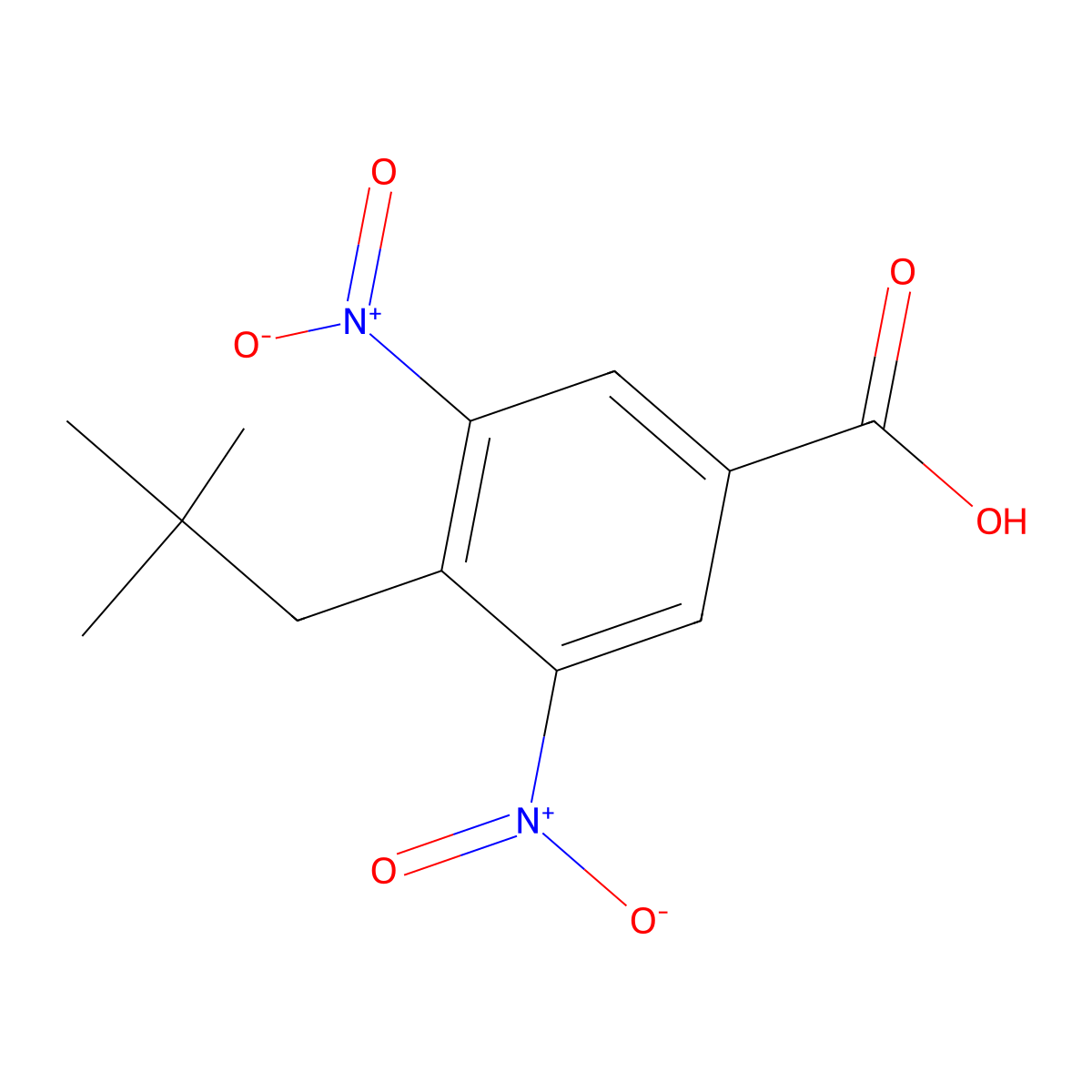 3,5-Bisnitro-4-neopentylbenzoic acid molecular structure, CAS 503426-88-8