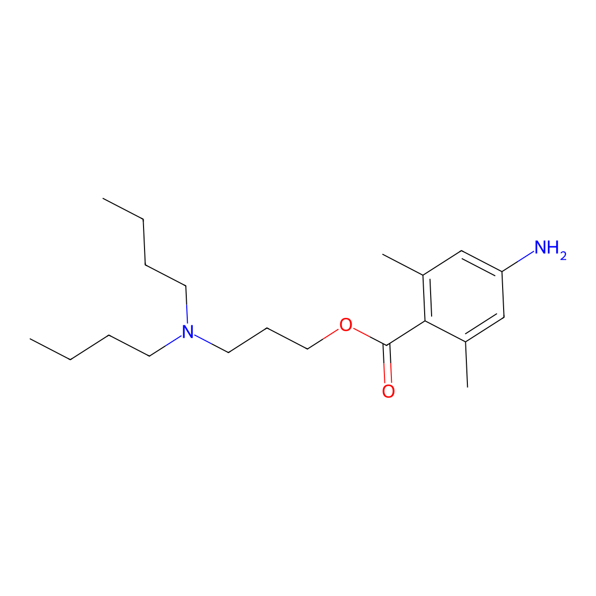 3-(Dibutylamino)propyl 4-amino-2,6-dimethylbenzoate molecular structure, CAS 503426-94-6