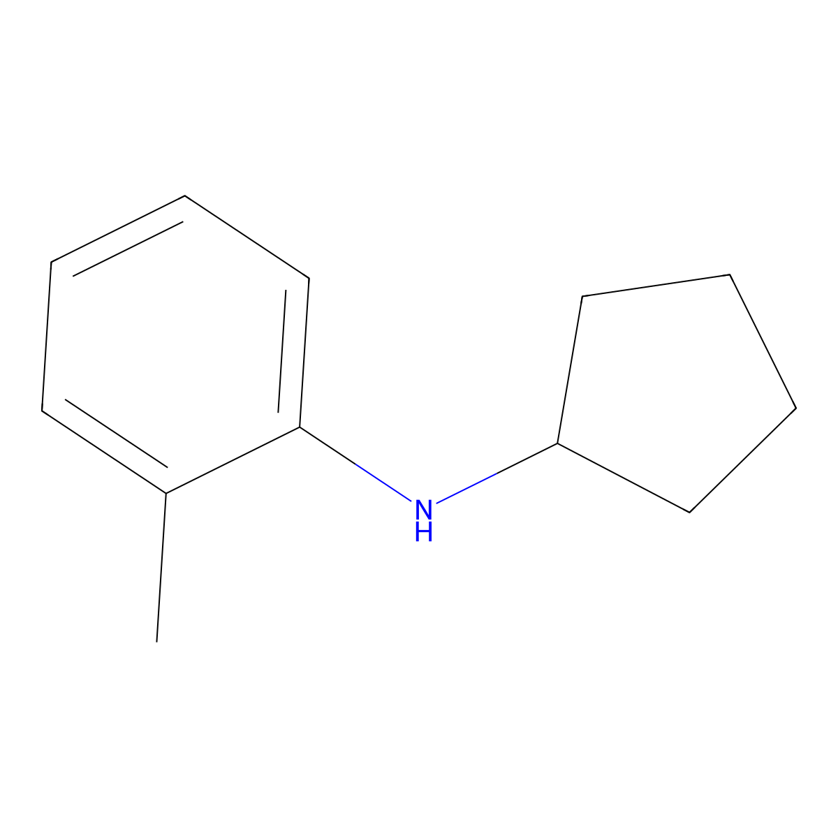 N-cyclopentyl-2-methylaniline molecular structure, CAS 503426-96-8