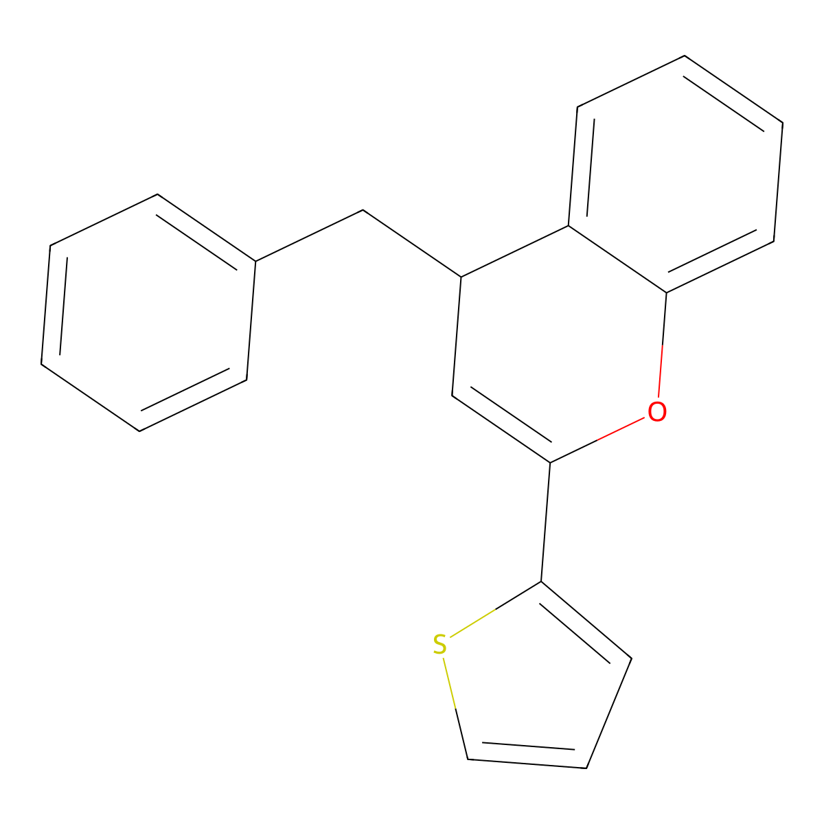 4-benzyl-2-thiophen-2-yl-4H-chromene molecular structure, CAS 503427-78-9