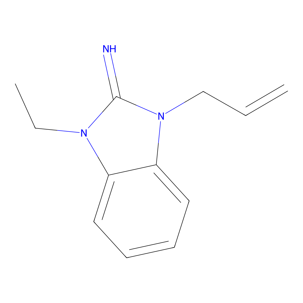 1-Ethyl-3-prop-2-enylbenzimidazol-2-imine molecular structure, CAS 503427-87-0