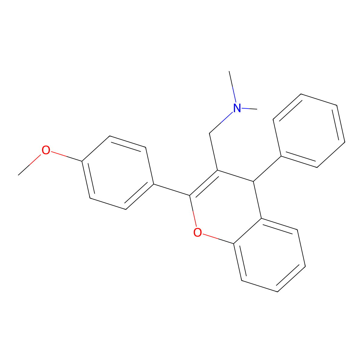 1-[2-(4-methoxyphenyl)-4-phenyl-4H-chromen-3-yl]-N,N-dimethylmethanamine molecular structure, CAS 503428-04-4