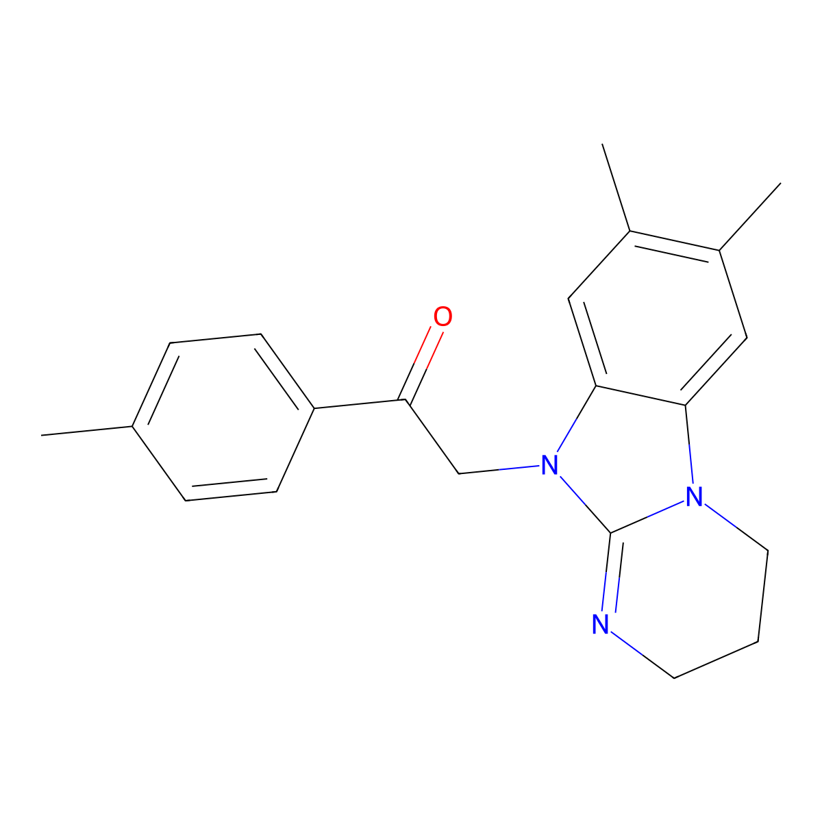 2-(7,8-dimethyl-3,4-dihydropyrimido[1,2-a]benzimidazol-10(2H)-yl)-1-(4-methylphenyl)ethanone molecular structure, CAS 503428-50-0