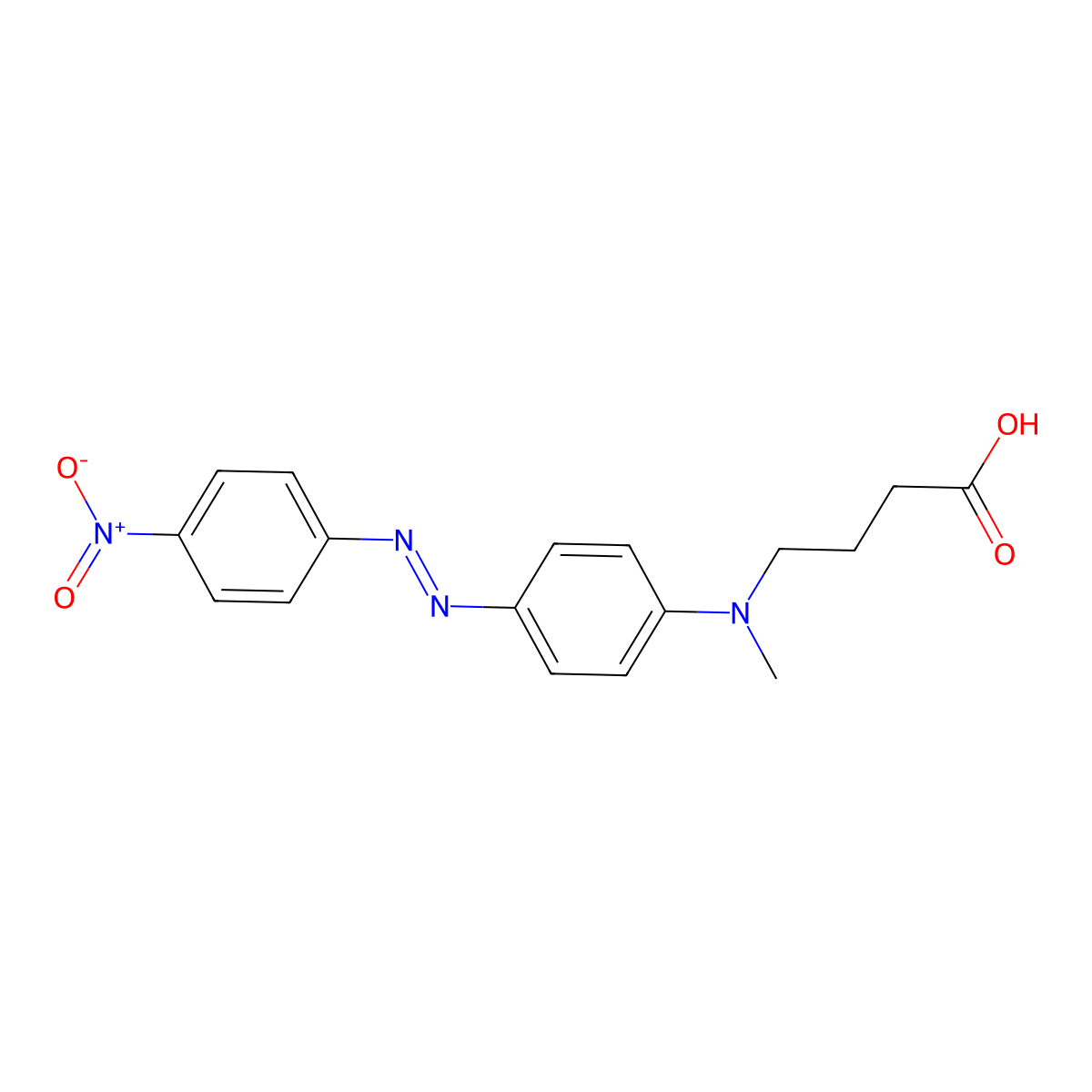 4-[4-({4-Nitrophenyl}diazenyl)(methyl)anilino]butanoic acid molecular structure, CAS 503428-63-5