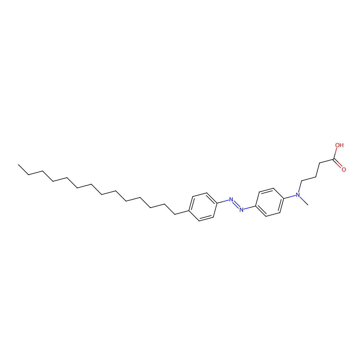 4-{Methyl-4-[(4-tetradecylphenyl)diazenyl]anilino}butanoic acid molecular structure, CAS 503428-66-8