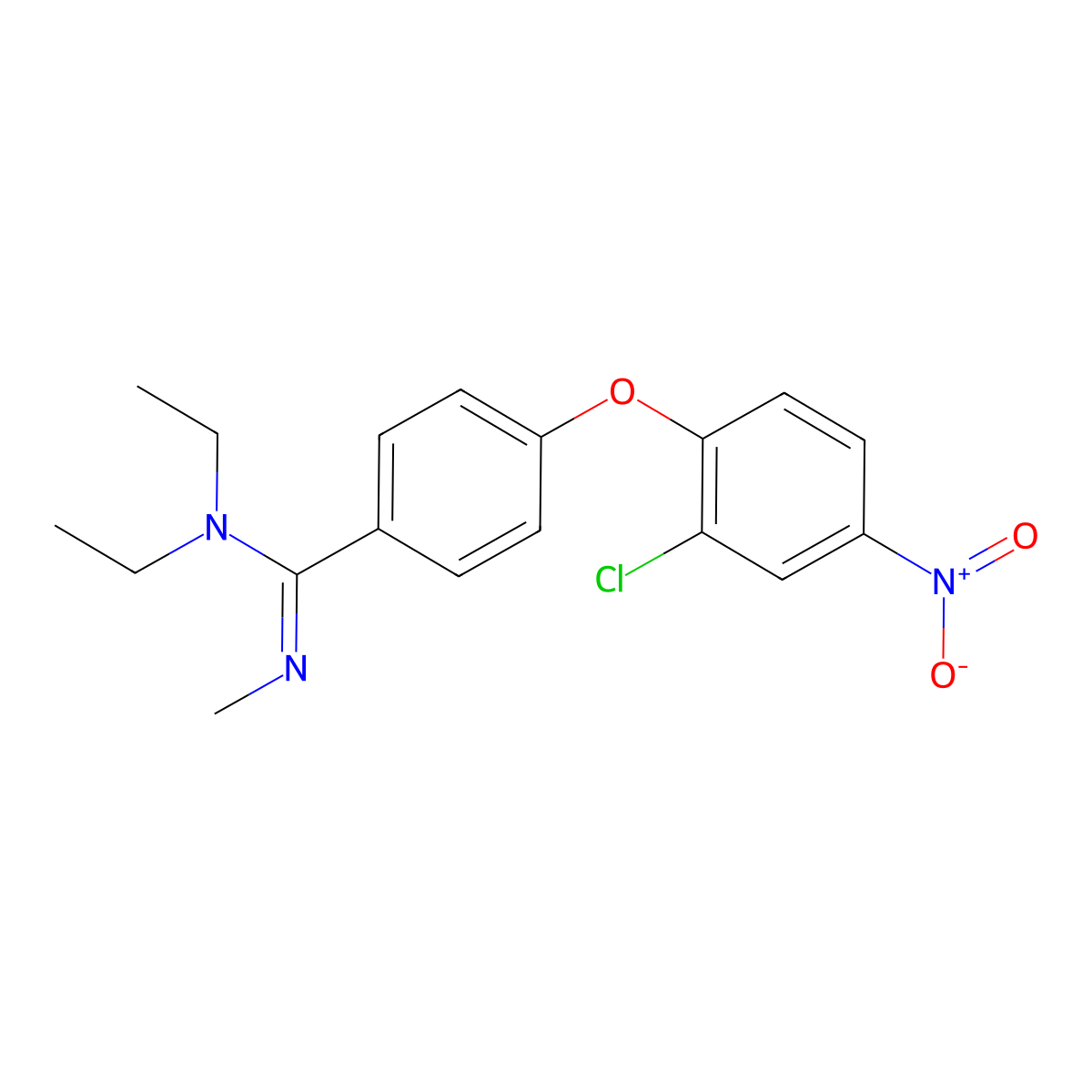 4-{2-chloro-4-nitrophenoxy}-N,N-diethyl-N'-methylbenzenecarboximidamide molecular structure, CAS 503429-05-8
