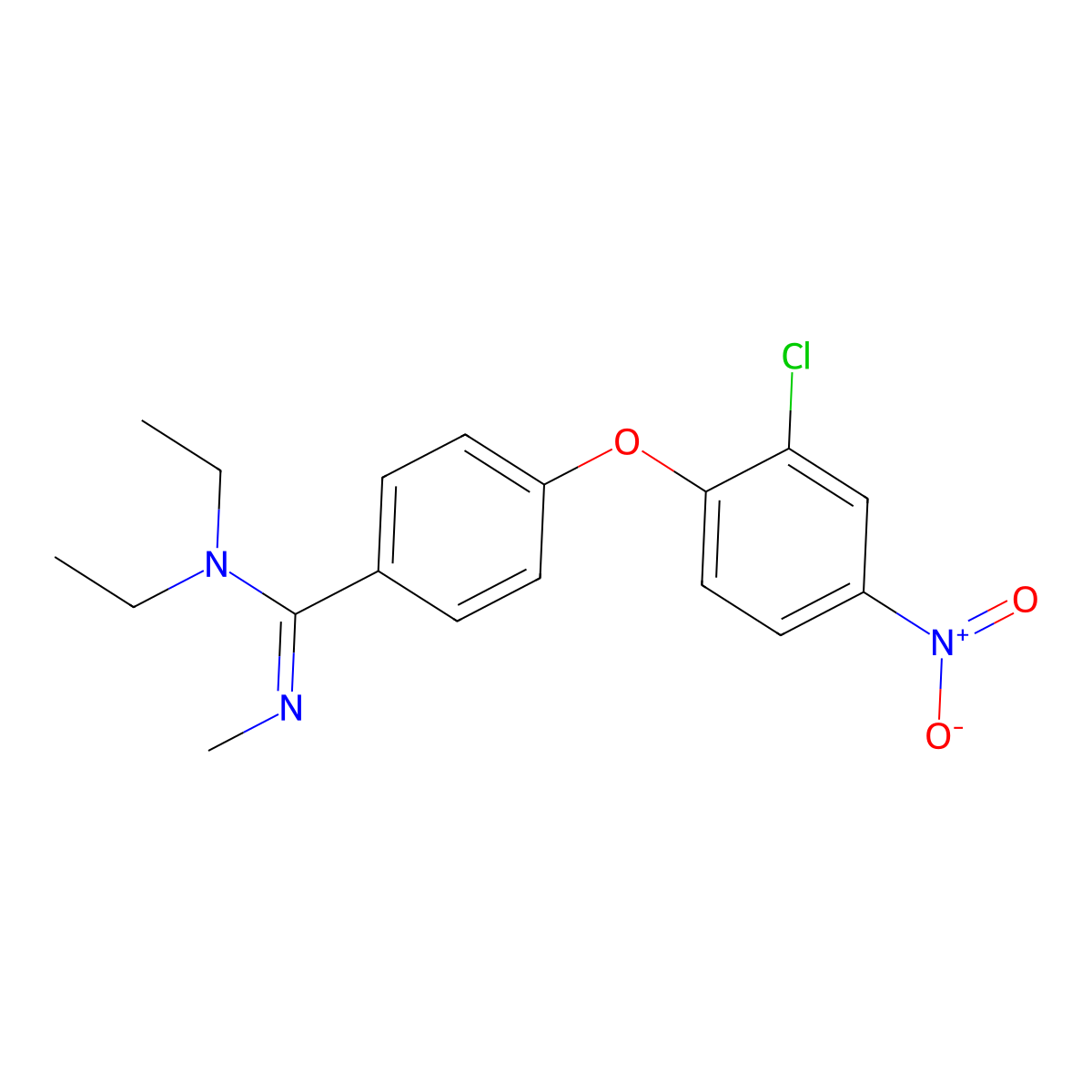 4-{2-chloro-4-nitrophenoxy}-N,N-diethyl-N'-methylbenzenecarboximidamide molecular structure, CAS 503429-05-8