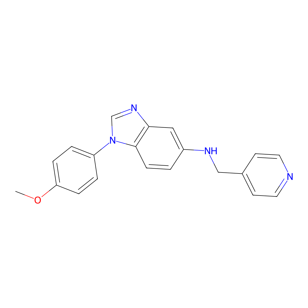 1-(4-methoxyphenyl)-N-(pyridin-4-ylmethyl)benzimidazol-5-amine molecular structure, CAS 503429-35-4