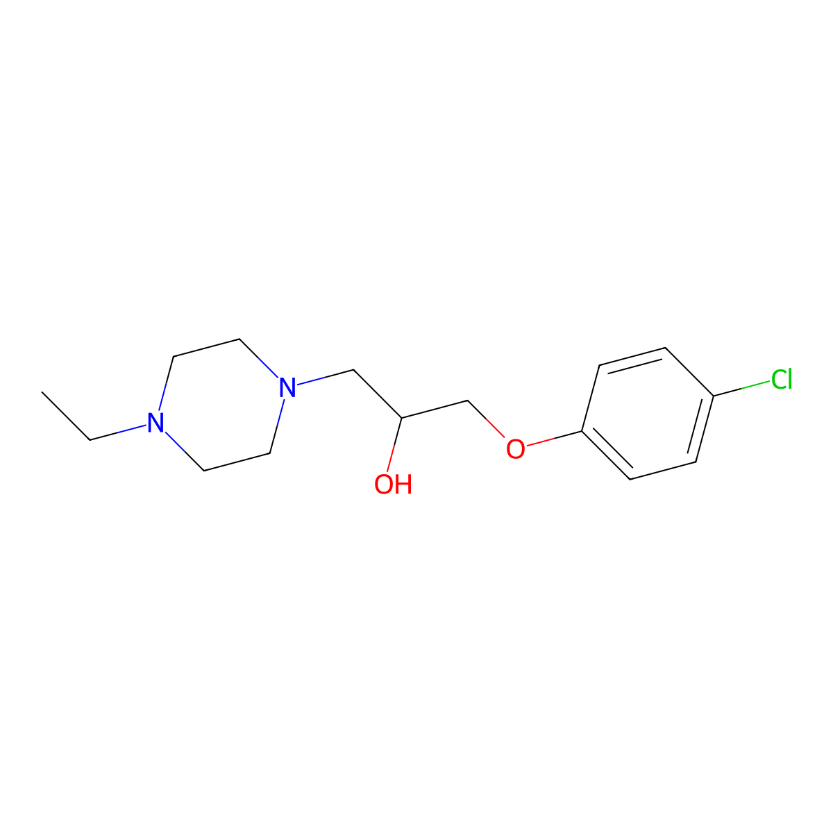 1-(4-Chlorophenoxy)-3-(4-ethylpiperazin-1-yl)propan-2-ol molecular structure, CAS 503429-68-3