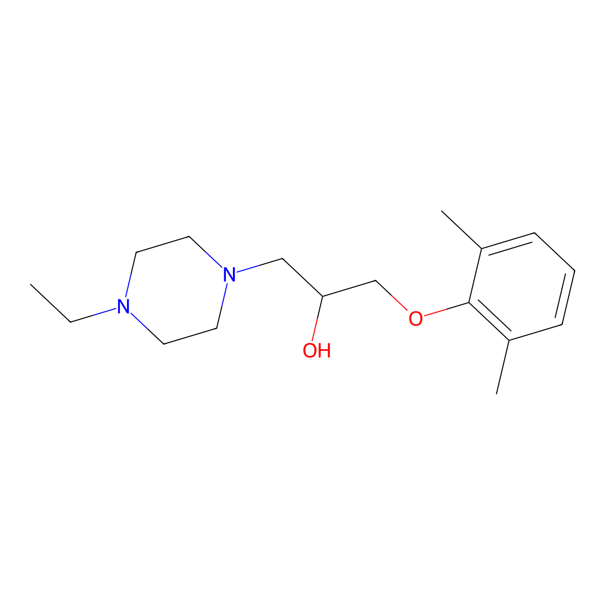 1-(2,6-Dimethylphenoxy)-3-(4-ethylpiperazin-1-yl)propan-2-ol molecular structure, CAS 503429-91-2