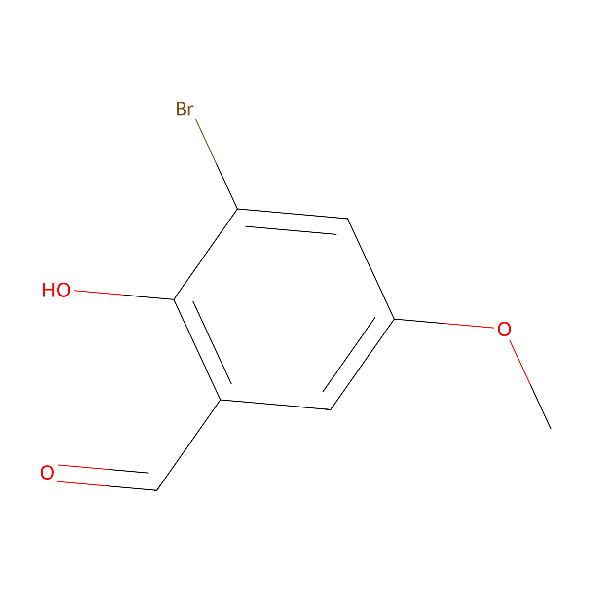 3-Bromo-2-hydroxy-5-methoxybenzaldehyde molecular structure, CAS 50343-02-7