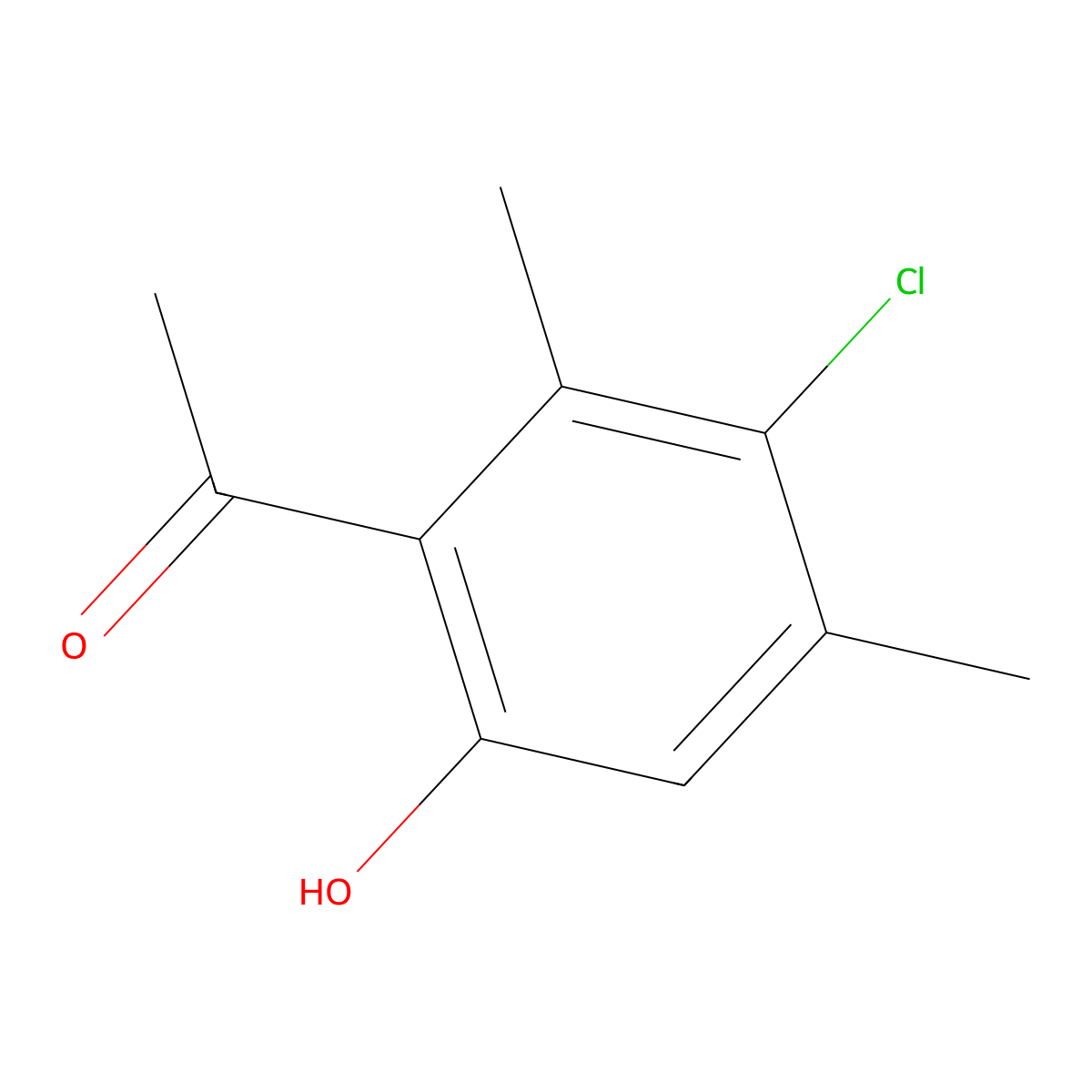 1-(3-Chloro-6-hydroxy-2,4-dimethylphenyl)ethanone molecular structure, CAS 50343-13-0