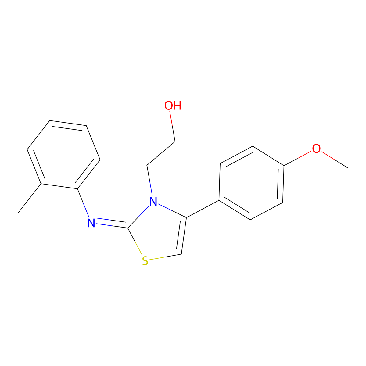 (Z)-2-(4-(4-methoxyphenyl)-2-(o-tolylimino)thiazol-3(2H)-yl)ethanol molecular structure, CAS 503430-47-5