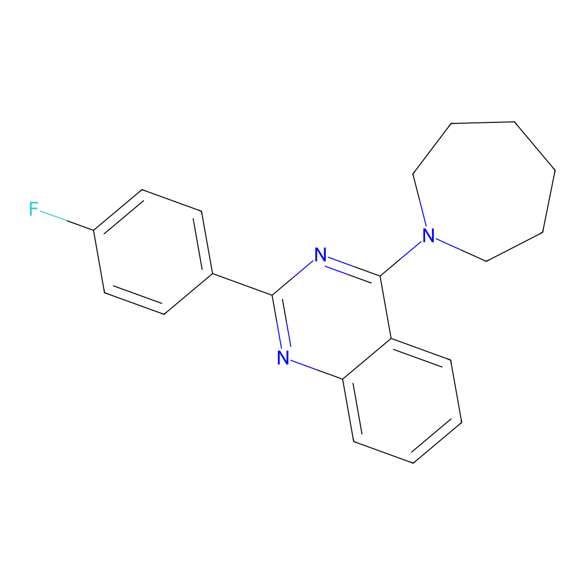 4-(Azepan-1-yl)-2-(4-fluorophenyl)quinazoline molecular structure, CAS 503432-03-9