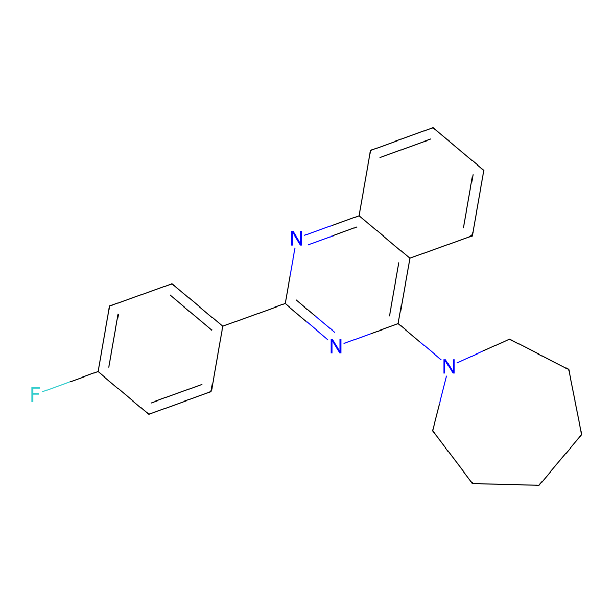 4-(Azepan-1-yl)-2-(4-fluorophenyl)quinazoline molecular structure, CAS 503432-03-9