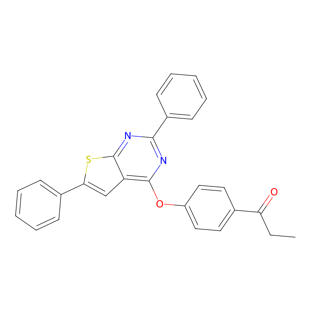 1-[4-({2,6-Diphenylthieno[2,3-d]pyrimidin-4-yl}oxy)phenyl]propan-1-one molecular structure, CAS 503432-44-8