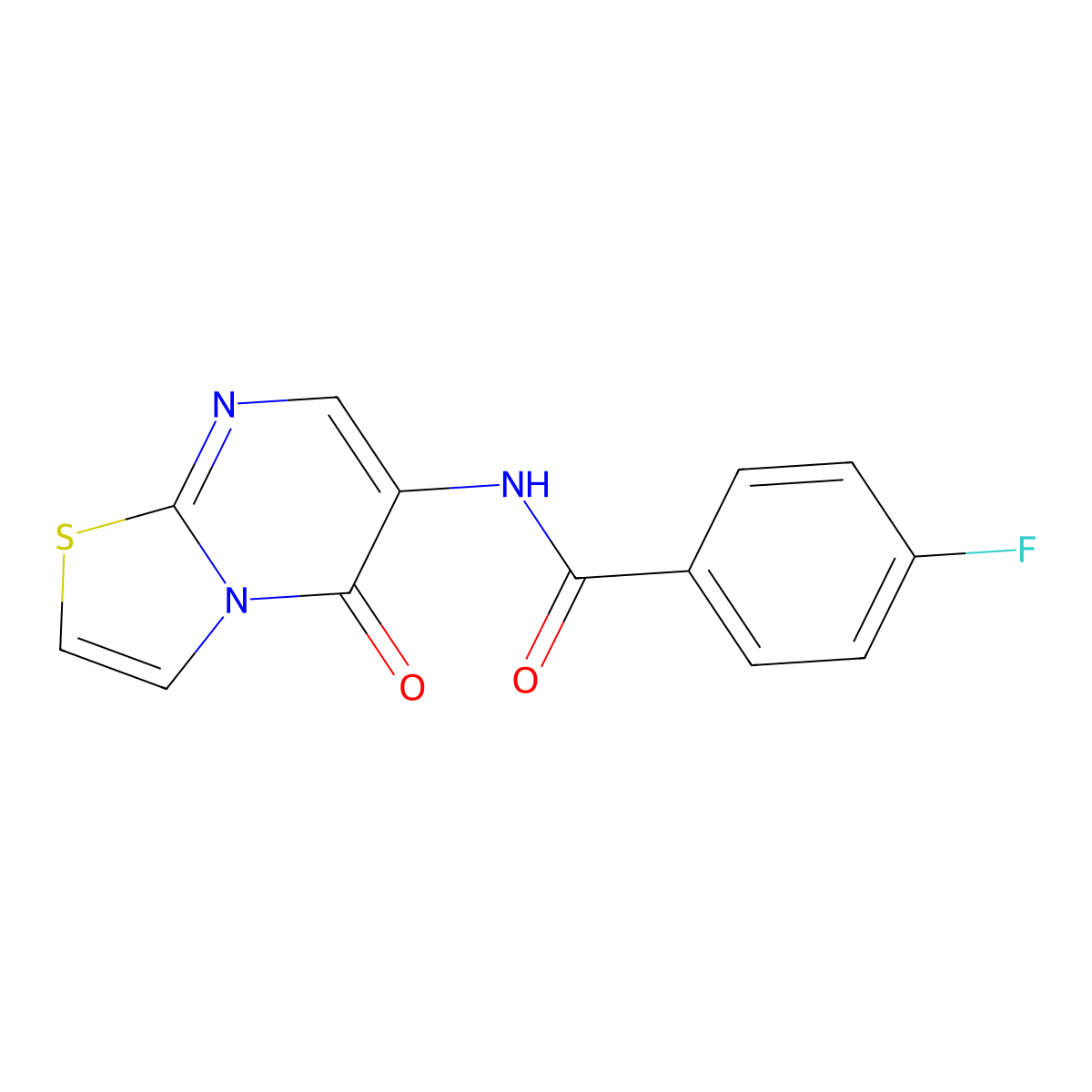 4-fluoro-N-(5-oxo-5H-[1,3]thiazolo[3,2-a]pyrimidin-6-yl)benzamide molecular structure, CAS 503432-61-9