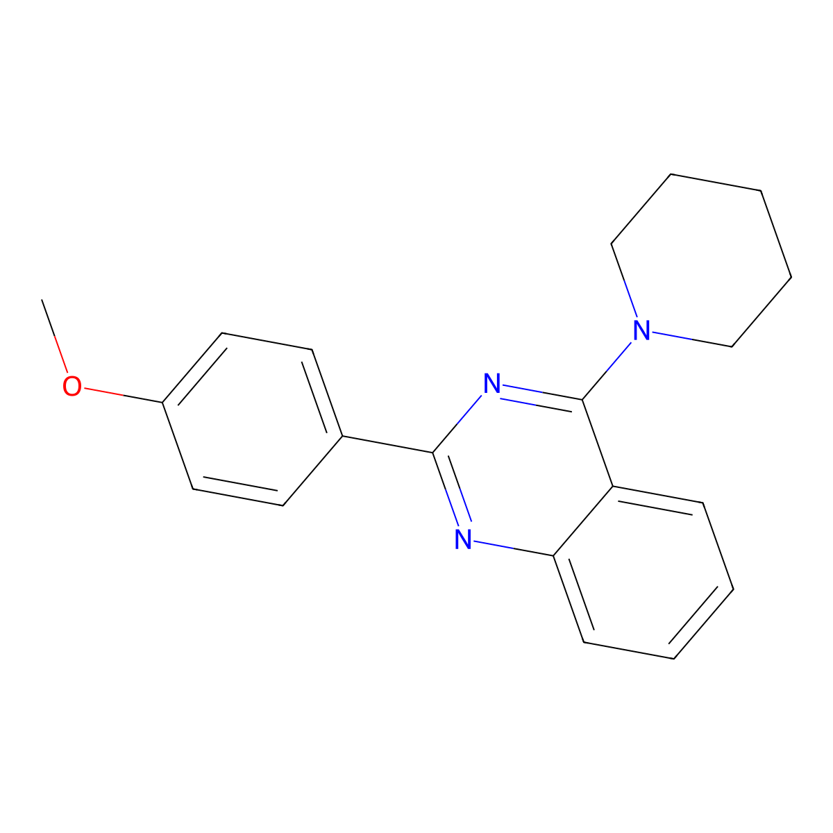 2-(4-Methoxyphenyl)-4-(piperidin-1-yl)quinazoline molecular structure, CAS 503432-75-5