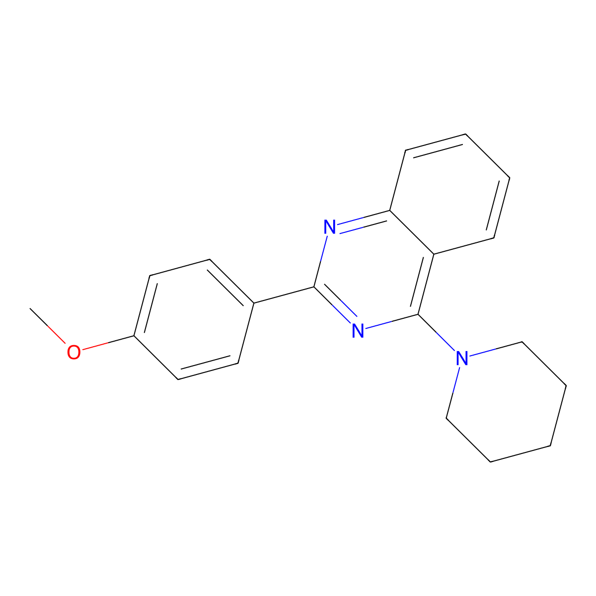 2-(4-Methoxyphenyl)-4-(piperidin-1-yl)quinazoline molecular structure, CAS 503432-75-5