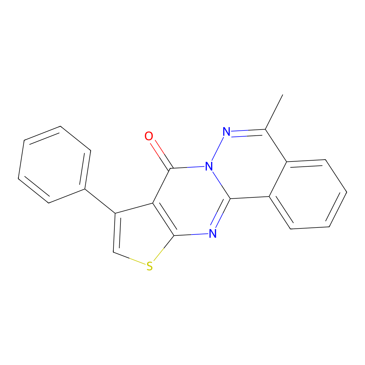 5-methyl-9-phenyl-8H-thieno[2',3':4,5]pyrimido[2,1-a]phthalazin-8-one molecular structure, CAS 503432-76-6