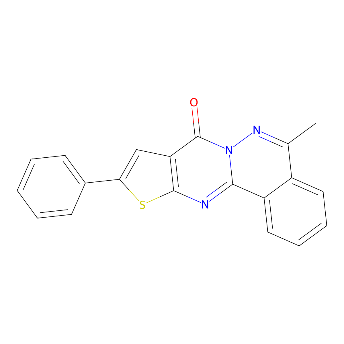 5-methyl-10-phenyl-8H-thieno[2',3':4,5]pyrimido[2,1-a]phthalazin-8-one molecular structure, CAS 503432-78-8