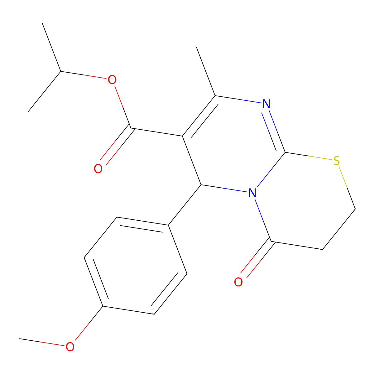propan-2-yl 6-(4-methoxyphenyl)-8-methyl-4-oxo-2H,3H,4H,6H-pyrimido[2,1-b][1,3]thiazine-7-carboxylate molecular structure, CAS 503432-91-5
