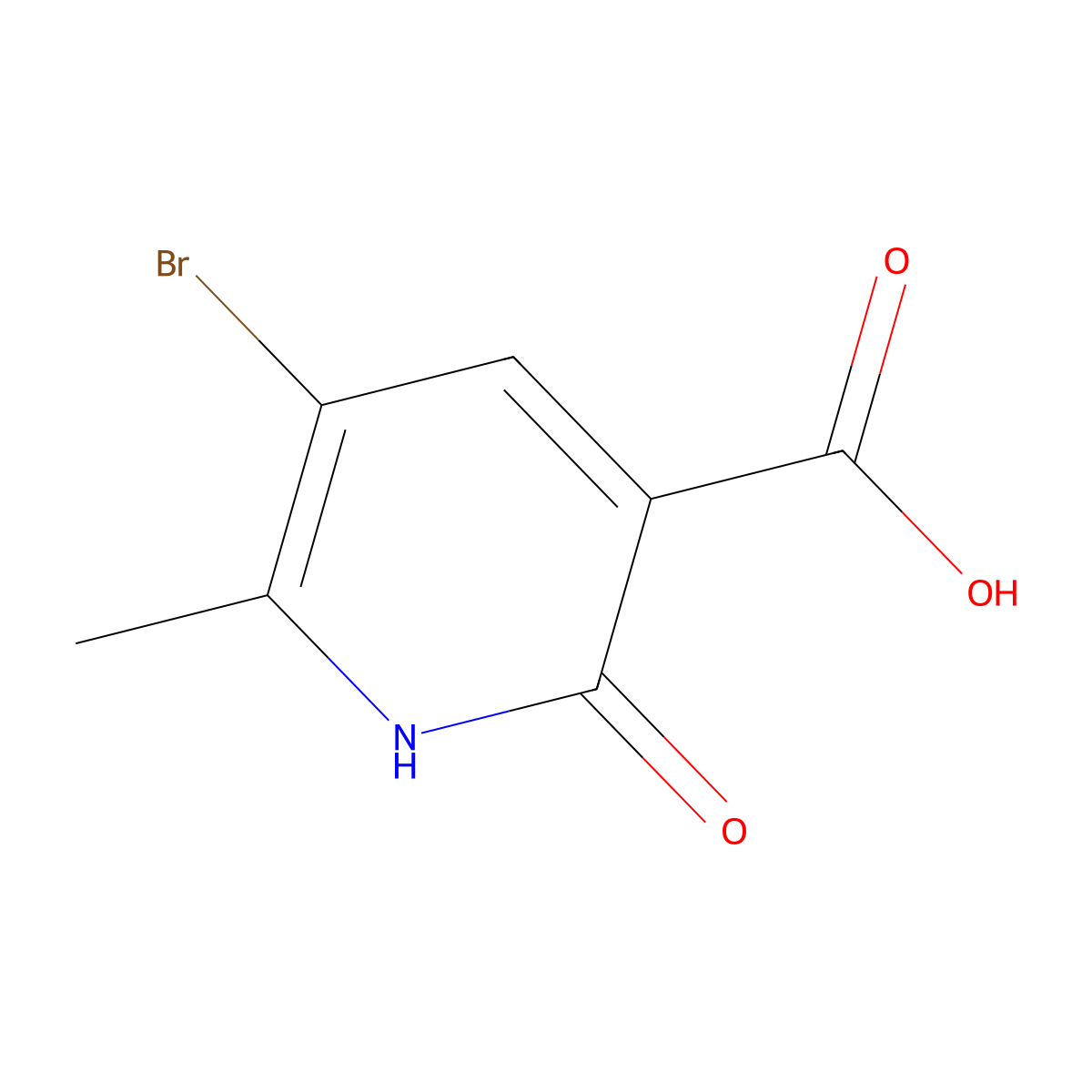 5-Bromo-2-hydroxy-6-methylpyridine-3-carboxylic acid molecular structure, CAS 503437-35-2