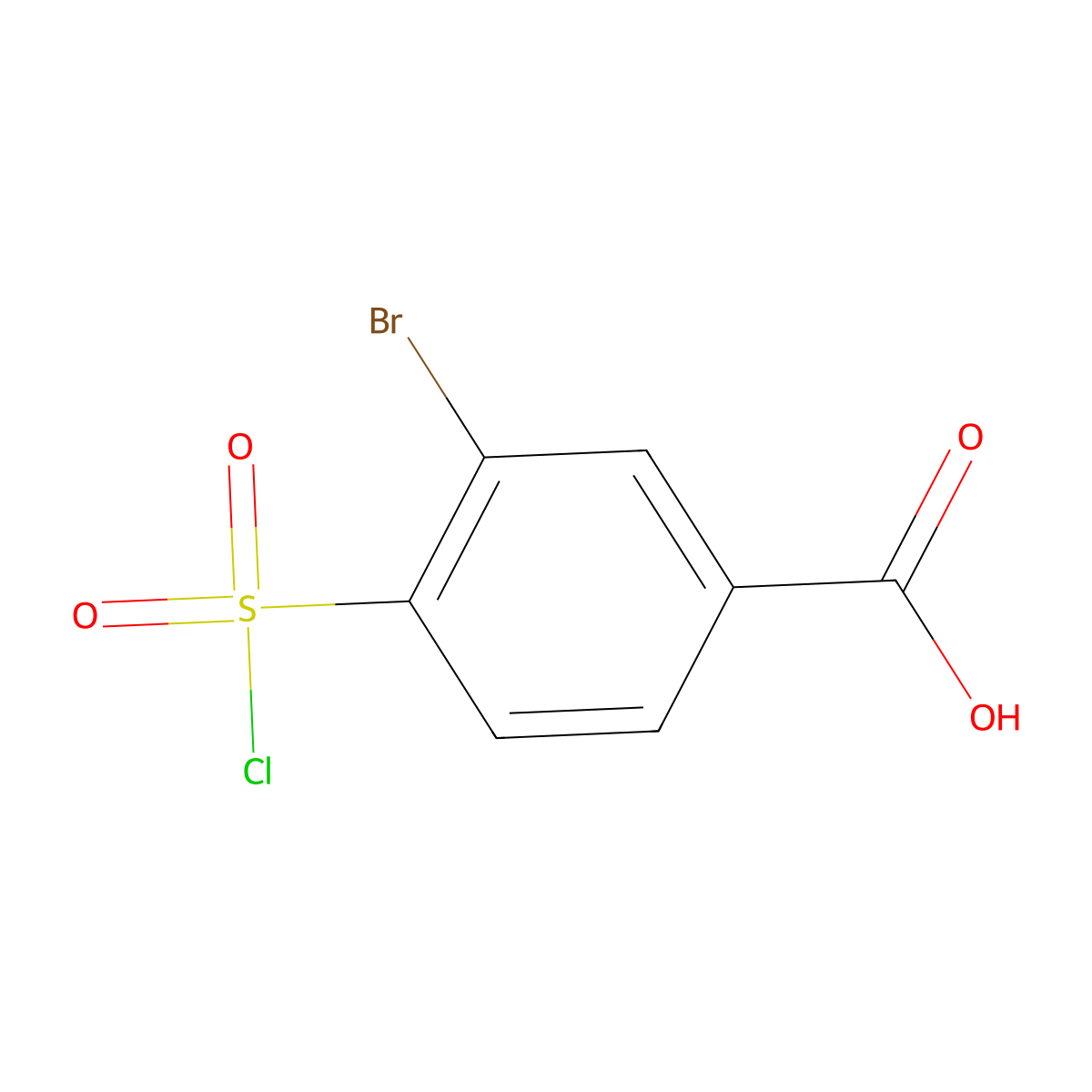 3-Bromo-4-(chlorosulfonyl)benzoic acid molecular structure, CAS 503446-59-1