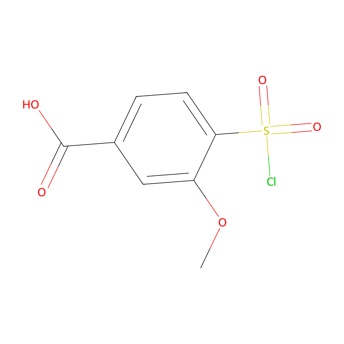 4-(Chlorosulfonyl)-3-methoxybenzoic acid molecular structure, CAS 503446-60-4