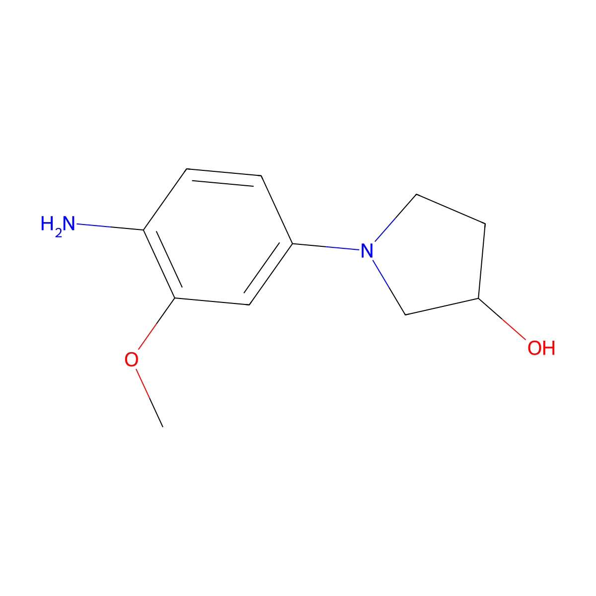 1-(4-Amino-3-methoxyphenyl)pyrrolidin-3-OL molecular structure, CAS 503457-38-3