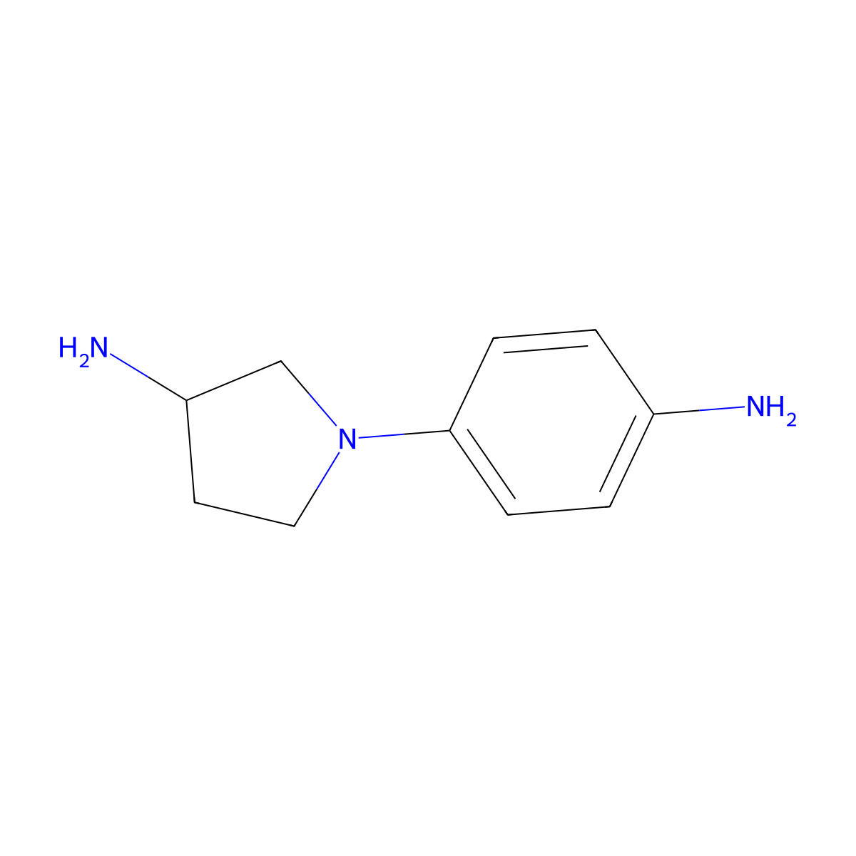 1-(4-Aminophenyl)pyrrolidin-3-amine molecular structure, CAS 503457-42-9