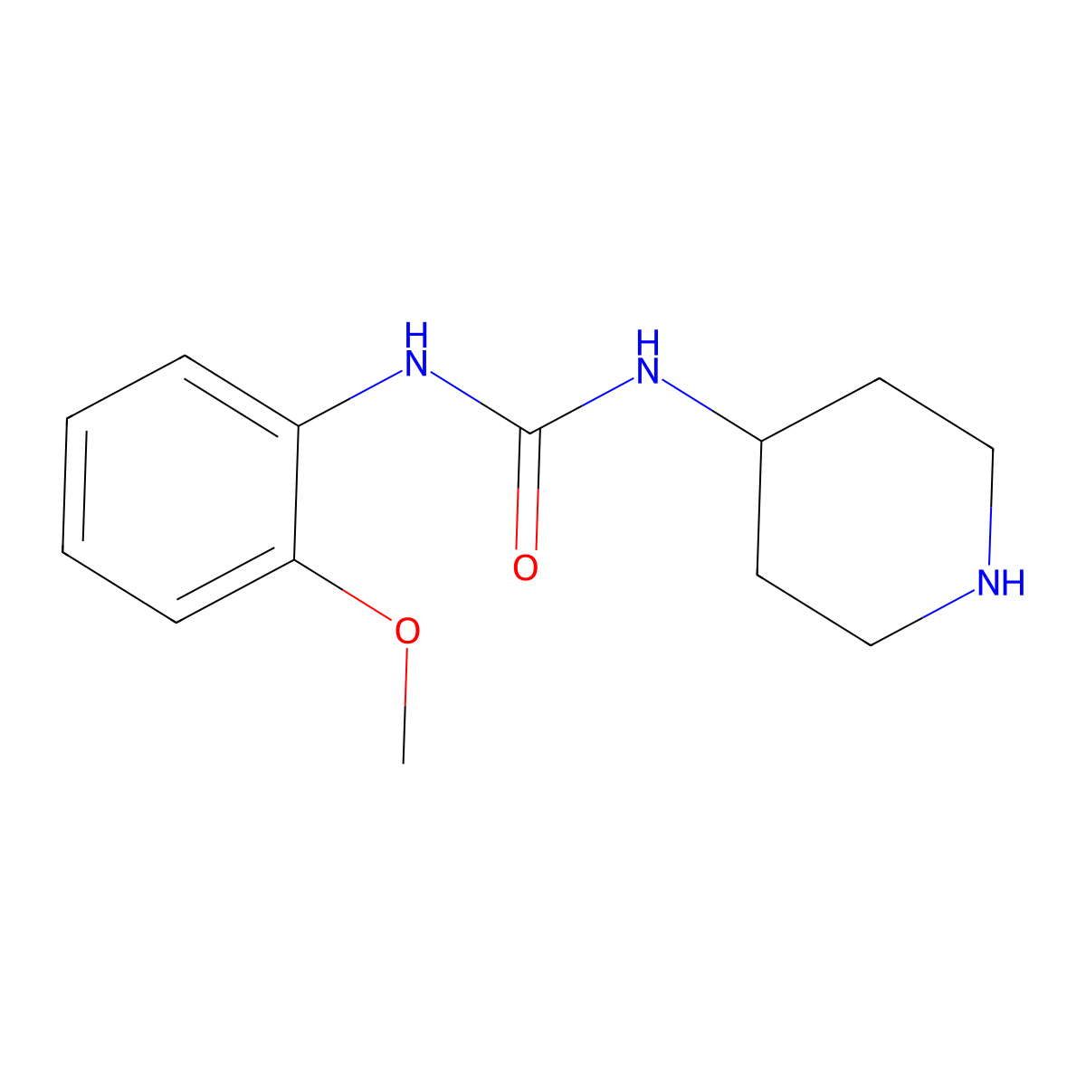 3-(2-Methoxyphenyl)-1-(piperidin-4-yl)urea molecular structure, CAS 503464-79-7