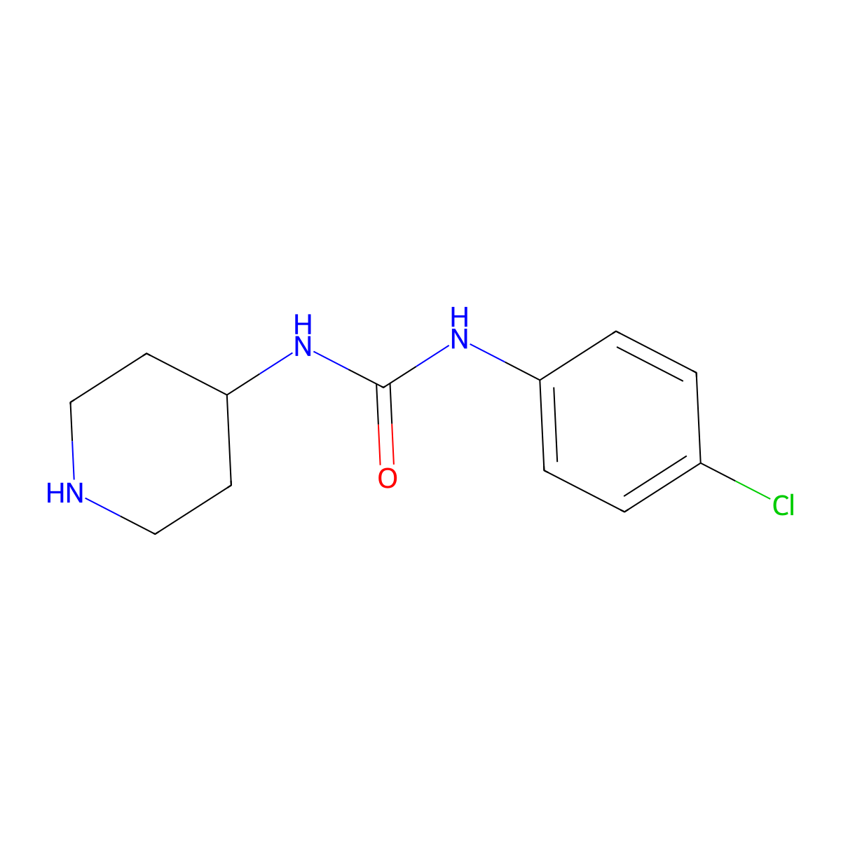 1-(4-Chlorophenyl)-3-piperidin-4-ylurea molecular structure, CAS 503464-80-0