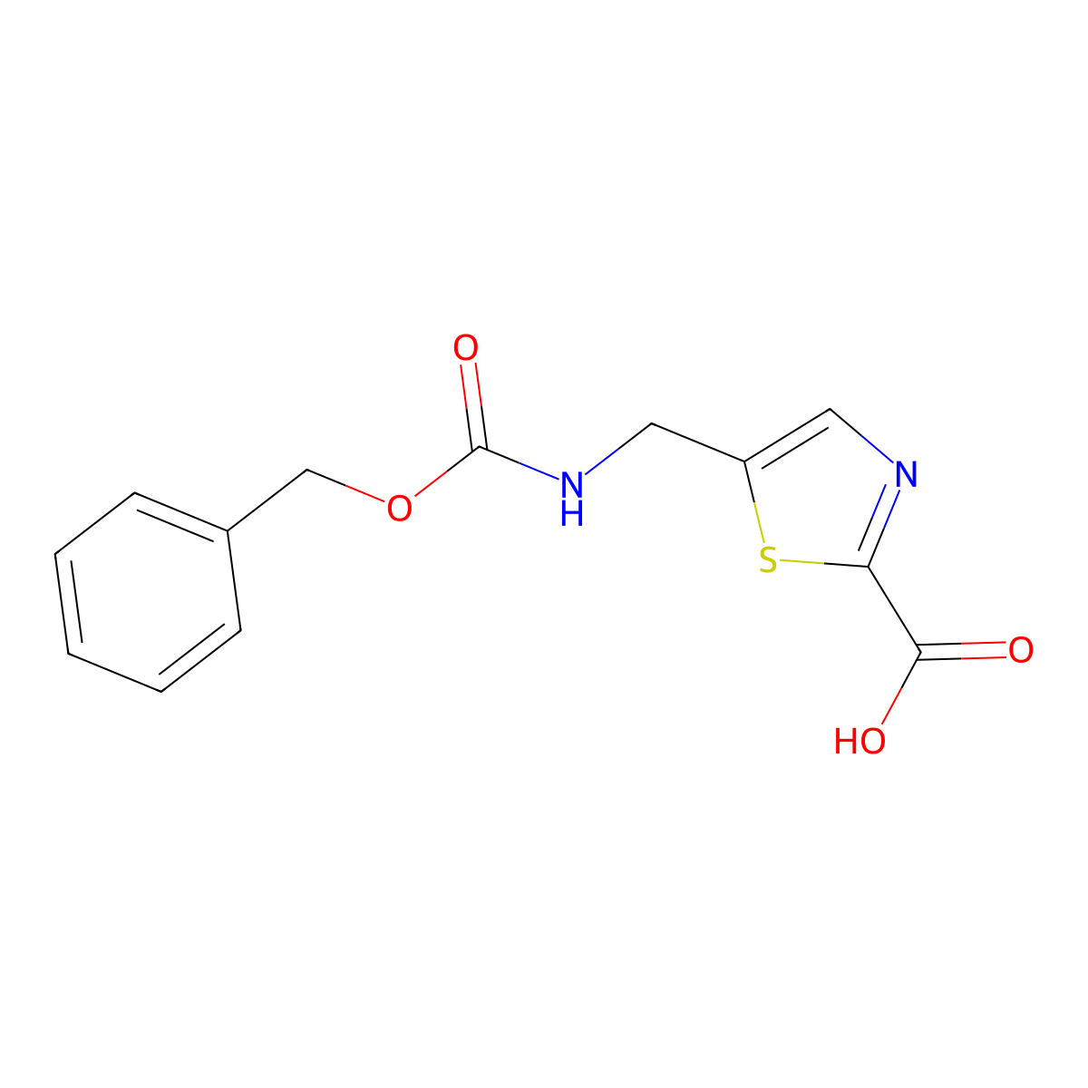 5-({[(Benzyloxy)carbonyl]amino}methyl)-1,3-thiazole-2-carboxylic acid molecular structure, CAS 503469-48-5