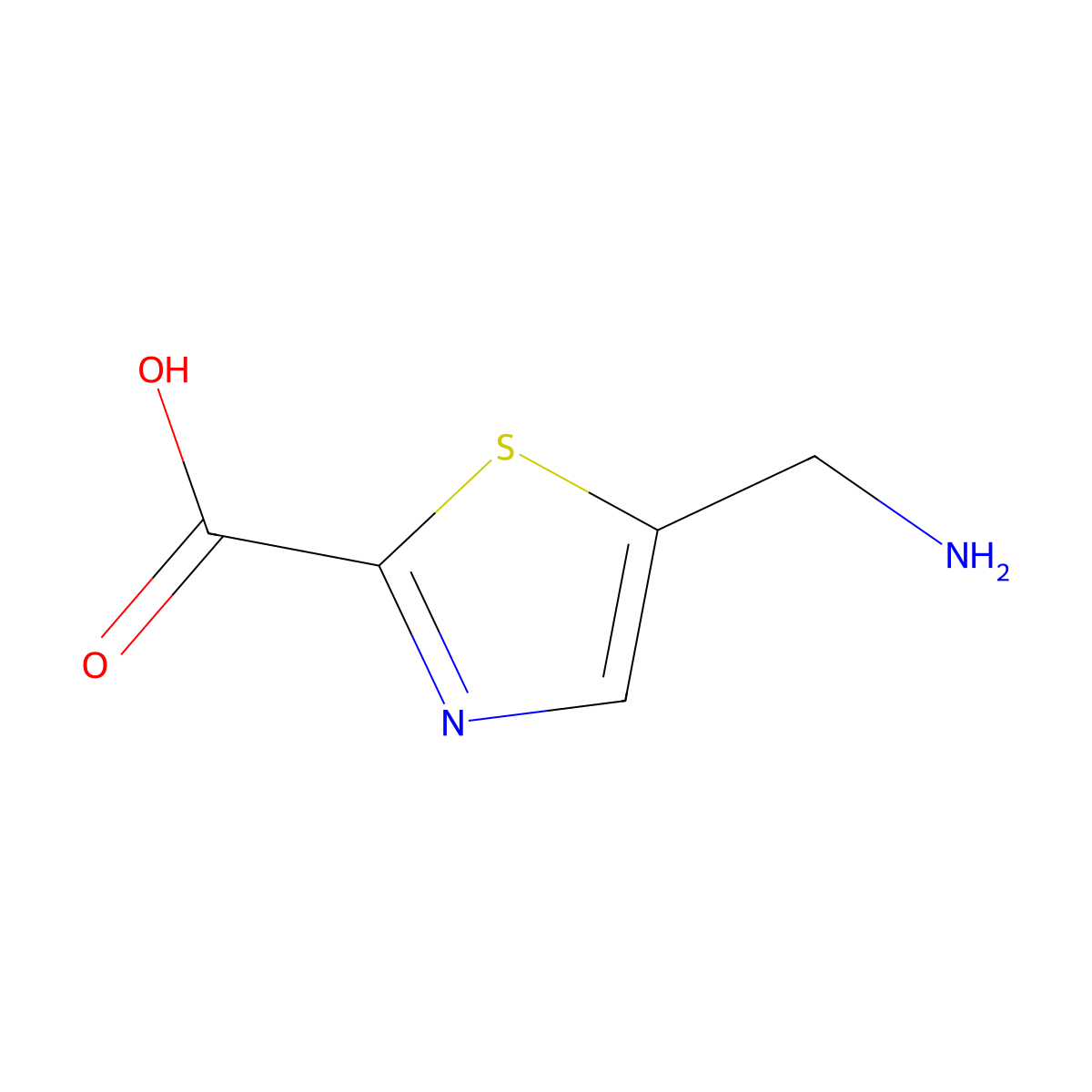 5-(Aminomethyl)-1,3-thiazole-2-carboxylic acid molecular structure, CAS 503469-49-6