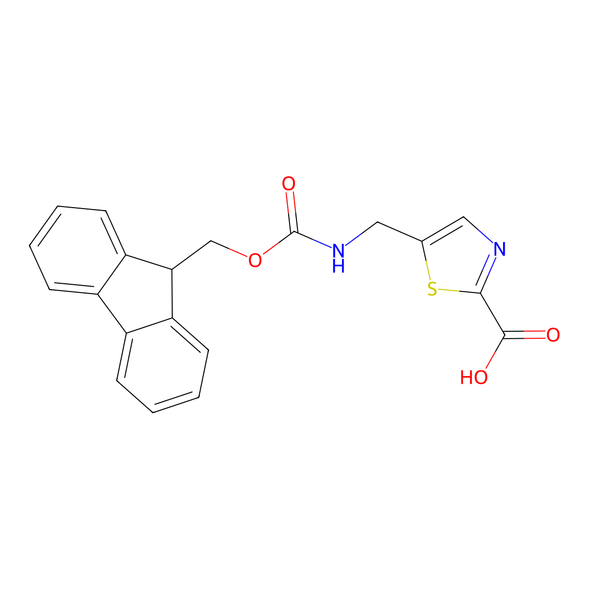 5-[({[(9H-fluoren-9-yl)methoxy]carbonyl}amino)methyl]-1,3-thiazole-2-carboxylic acid molecular structure, CAS 503469-50-9