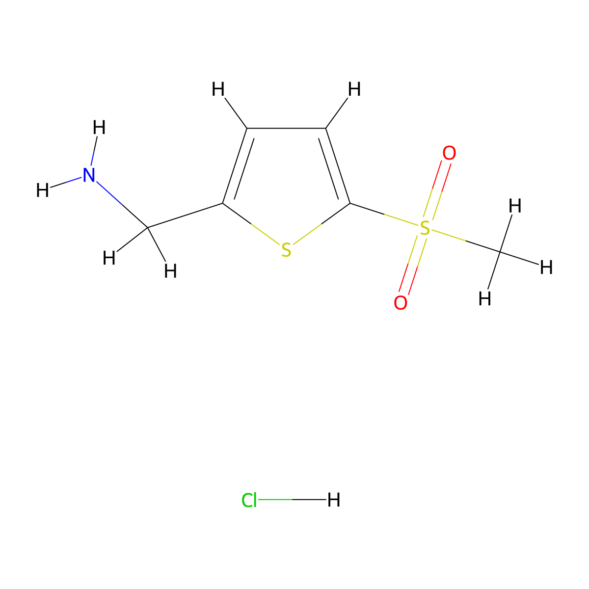 (5-Methanesulfonylthiophen-2-yl)methanamine hydrochloride molecular structure, CAS 503469-57-6