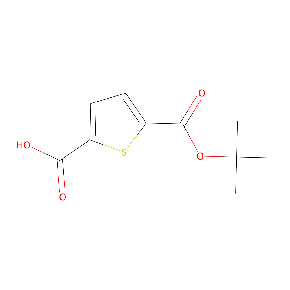 Thiophene-2,5-dicarboxylic acid mono tert butylester molecular structure, CAS 503469-83-8