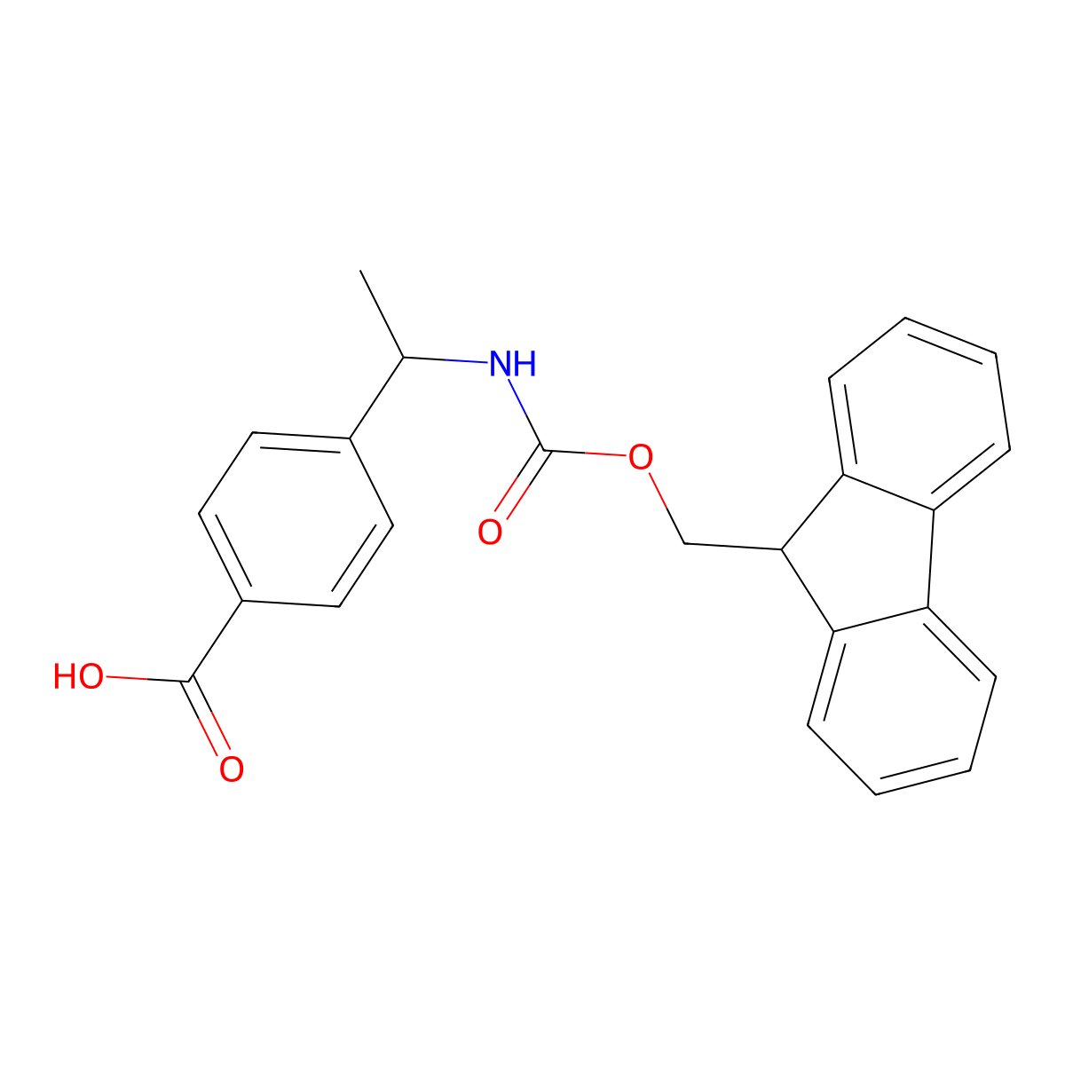 4-[1-({[(9H-fluoren-9-yl)methoxy]carbonyl}amino)ethyl]benzoic acid molecular structure, CAS 503470-21-1