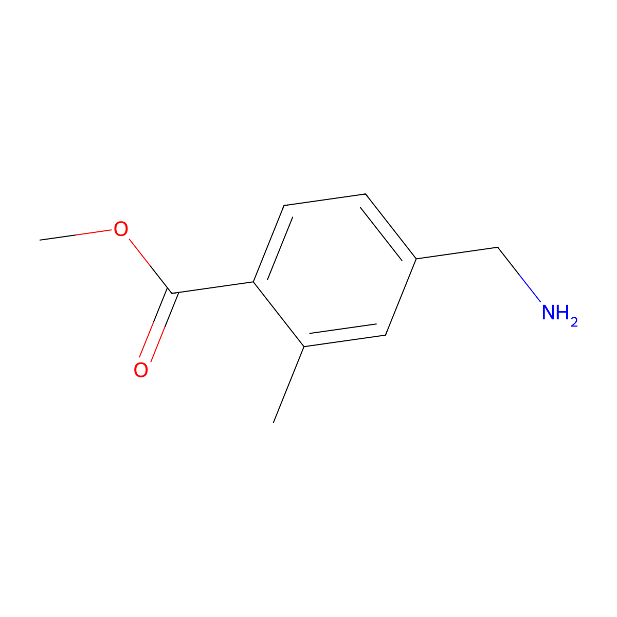 Methyl 4-(aminomethyl)-2-methylbenzoate molecular structure, CAS 503470-24-4
