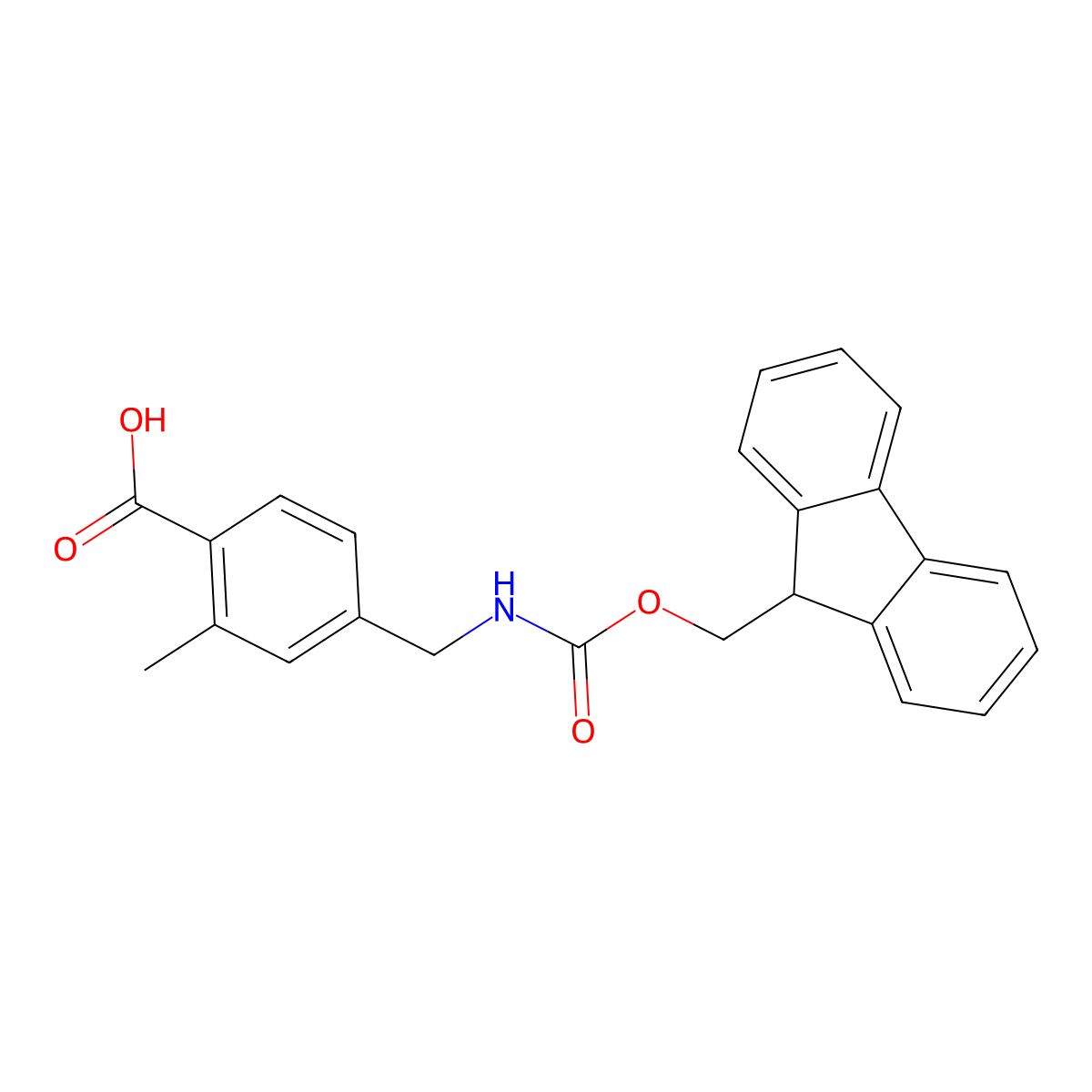 4-[({[(9H-fluoren-9-yl)methoxy]carbonyl}amino)methyl]-2-methylbenzoic acid molecular structure, CAS 503470-25-5